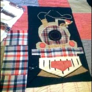 Pottery barn twin train quilt and sheet set!